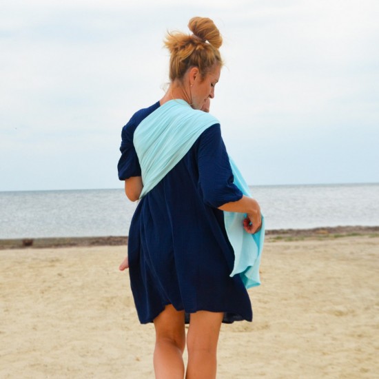 Муселинов слинг с халки (ринг слинг) Nashsling - Soft Mint (100% памук)