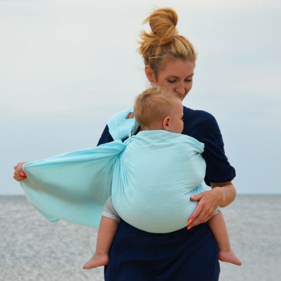 Муселинов слинг с халки (ринг слинг) Nashsling - Soft Mint (100% памук)