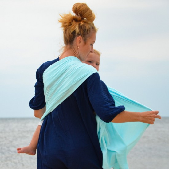 Муселинов слинг с халки (ринг слинг) Nashsling - Soft Mint (100% памук)