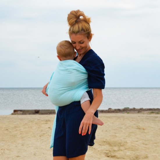 Муселинов слинг с халки (ринг слинг) Nashsling - Soft Mint (100% памук)